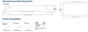 Metlaux 24RLN-LD5-45-UNV-L835-CD1-U 2'x'4' Recessed LED Troffer, 4500 Lumens, 120-277V, 80 CRI, 3500K, 0-10V Driver, 1 Driver