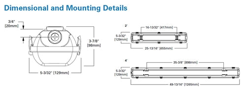 Metalux 4APVTLD-40L850 4' Vaportite LED, 4000 Lumens, 120-277V, Fixed Output, 5000K, Wet Location