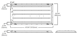 Metalux 24CGT5540C 2'x4' LED Backlit Panel, 39W, 4000K, 80 CRI, 5337 Lumens