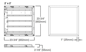 Metalux 22CGTS-L3C3 2'x2' LED Backlit Panel, Selectacble Lumens, Selectable CCT 3500K/ 4000K/ 5000K