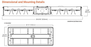 Metalux HBLED-LD5-24SE-W-UNV-L850-CD2-U 20" x 48" LED High Bay Efficiency Luminaire, 24000 Lumens, Wide Distribution, 120-277V, 5000K, 0-10V Dimming