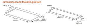 Metalux LHB-24-UNV-L840-CD-U 172W LED Linear High Bay Lensed, 24000 Lumens, 120-277V, 4000K, 0-10V Dimming