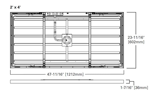 Metalux 24MMS-L3C3-UNV 2'x4' Direct Mount LED Backlit Panel, Multi-Mount CCT Selectable 2700/3000K/3500/4000/5000K,  120-277V with 0-10V Dimming, 5% Standard