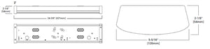 Metalux 2NWS3C3-UNV 2' LED Wraparound with Selectable CCT 3500K, 4000K, 5000K, Selectable 2,000-5,200 Lumens, 120-277V