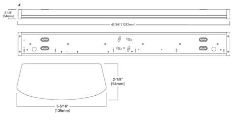 Metalux 4NW35C3R 4' LED Wraparound with Selectable CCT 3500K, 4000K, 5000K, 3500 Lumens, 120-277V