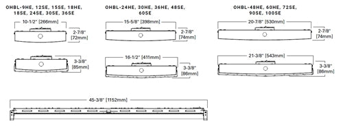 Metalux OHBL-72SE-MCL-UNV-L840-CD-SVPD3-U 4' LED High Bay, 72000 Lumens, Standard Efficacy, Medium Clear Distribution, 120-277V, 80 CRI, 4000K, 0-10V Dimming, Occupancy and Daylight Dimming Sensor