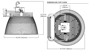 Metalux RHB-24-UNV-L850-CD-U 194W LED Round High Bay, 24000 Lumens, 120-277V, 5000K, 0-10V Dimming Driver