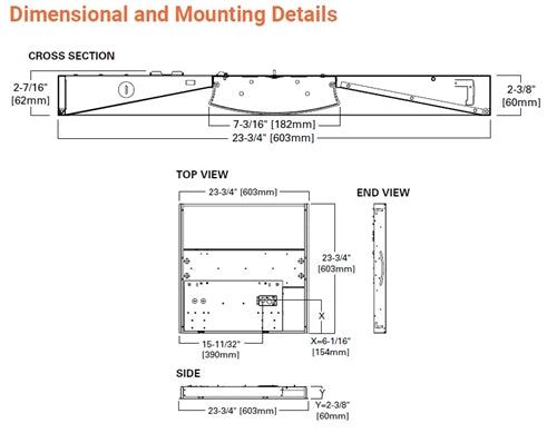 Metalux 22RTC3435 28W 2' x 2' LED Recessed Troffer, 3500K, 3638 Lumens
