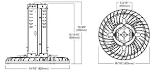 Metalux SSLED-LD5-18-W-UNV-L840-CD1-U 133W LED Round High Bay, 18000 Lumens, Wide Distribution, 120-277V, 4000K, 0-10V Dimming Driver