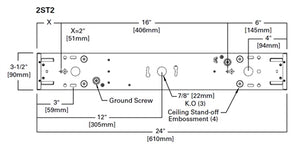 Metalux 2ST2L20SC3 2' 19W Dimming LED Striplight, CCT Selectable 3500K, 4000K, 5000K, 80 CRI, 0-10V Dimming