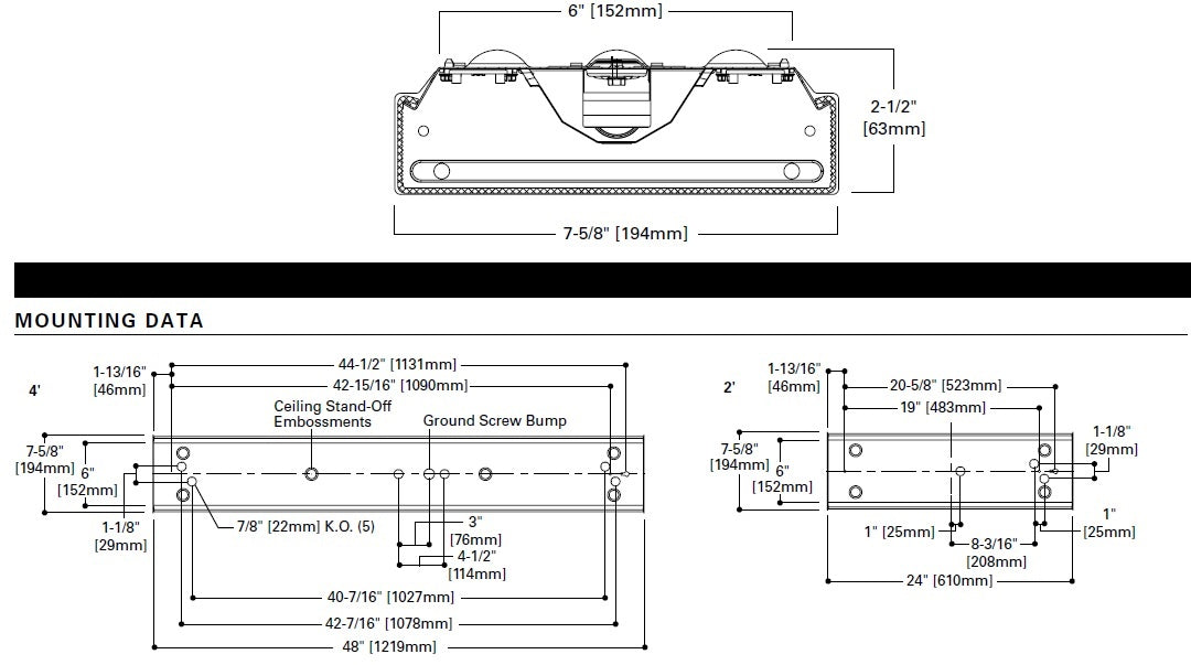 Metalux 4WNLED-LD4-50SL-F-UNV-L850-CD1-U 32.3W 4' Utility LED Wraparound, 4000 Lumens, 120-277V, 0-10 Dimming Driver, 5000K