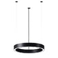 Neo Ray DFN2DP-RG3F0060DS940-FLL-1DUDD-SC04T1B 2" Define Geo Ring, Direct Susp, 3' Ring Pattern, 6000 Lumens, 4000K, 90 CRI, Frosted Lens, Single Circuit, 120-277V, 0-10V, Silver Body, 4' Air Craft Cable Collector, 15/16in T-Grid, Black