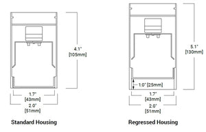 NeoRay S122DS-C485D930JB-4F0-1-UDD-A-W 2" LED Surface Direct, Core, 485 Lms/ft, 90 CRI, 3000K, Gypsum Board, Junction Box, 4' Length, 12 Ft Section, Single Circuit, 120-277V, 0-10V Dim to 10%, Asymmetric Diffuser, White