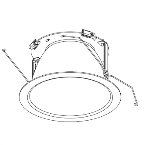 Portfolio 6LBM0MW 6" LED Recessed Trim, 50 Degrees Cutoff, Medium Beam Reflector, Spun Aluminum, White Polymer Trim Ring, Matte White