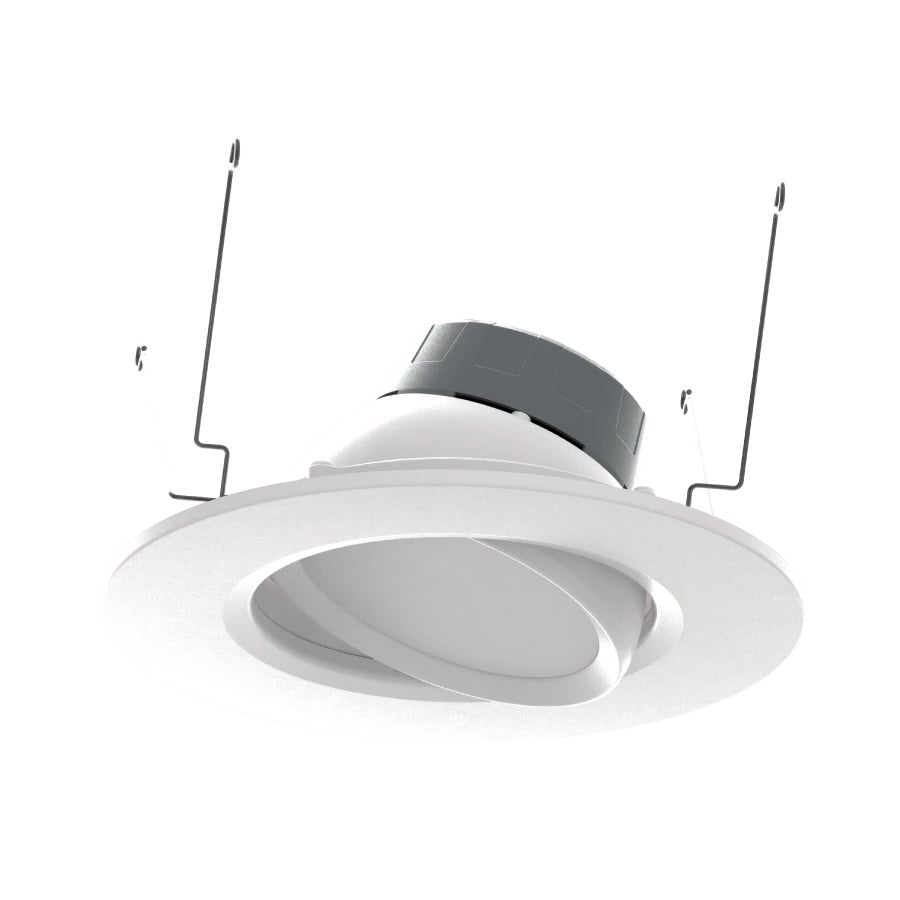 RAB Lighting RA6R119FA120WS 11W 6" LED Round Retrofit Downlight, Adjustable Head, 2700K, 3000K, 3500K, 4000K & 5000K Color Temperature