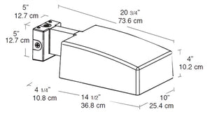 RAB AJF42XQT/PC2 42W Compact Fluorescent AJ Wall Mount Area Light, 277V Photocell, 12000 Lamp Life, Type II Distribution, Bronze Finish