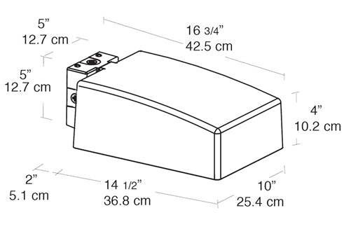 RAB AJF52FXQT/PC 52W Compact Fluorescent AJ Flat Wall Mount Area Light, 120 Button Photocell, 12000 Lamp Life, Type II Distribution, Bronze Finish