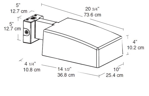 RAB AJSN35X/PC 35W High Pressure Sodium AJ Wall Mount Area Light, 120 Button Photocell, 24000 Lamp Life, Type II Distribution, Bronze Finish