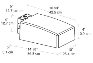 RAB AJSN70FX/PC 70W High Pressure Sodium AJ Flat Wall Mount Area Light, 120 Button Photocell, 24000 Lamp Life, Type II Distribution, Bronze Finish