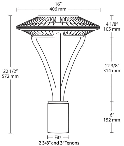 RAB ALED5T26 26W LED Type V (Circular) Area Light, No Photocell, 5000K (Cool), 2748 Lumens, 68 CRI, 120-277V, Standard Operation, Bronze Finish
