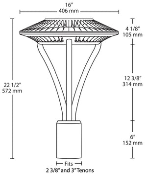 RAB ALED5T26 26W LED Type V (Circular) Area Light, No Photocell, 5000K (Cool), 2748 Lumens, 68 CRI, 120-277V, Standard Operation, Bronze Finish