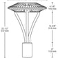 RAB ALED5T52W/PCT 52W LED Type V (Circular) Area Light, 120-277V Twistlock Photocell, 5000K (Cool), 4877 Lumens, 64 CRI, 120-277V, Standard Operation, White Finish