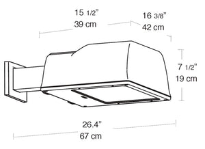 RAB ALS250XQTW 250W High Pressure Sodium AL Wall Mount Area Light, 24000 Lamp Life, Type II Distribution, White Finish