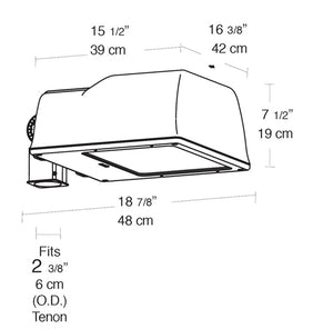 RAB ALS400SFQT/PC2 400W High Pressure Sodium AL Slipfitter Mount Area Light, 24000 Lamp Life, Type II Distribution, Bronze Finish
