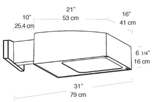 RAB ALXS250XQT/PC2 250W High Pressure Sodium ALX Wall Mount Area Light,  24000 Lamp Life, Type II Distribution, 277 Button Photocell Included, Bronze Finish