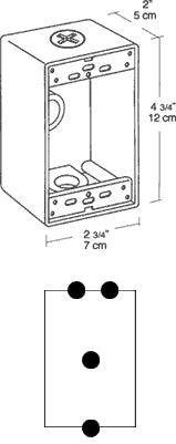Rab B4A Single Gang Rectangular Boxes, 4 Hole , 1/2" Hole Size,Bronze Finish