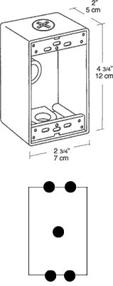 Rab B5 Single Gang Rectangular Boxes, 5 Hole , 1/2" Hole Size,Silver Gray Finish