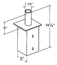 RAB BAD6 Pole Adapter, Tenon Mount, Bronze Finish