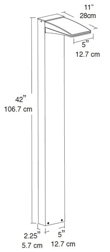 RAB BLED13Y/PC 13W LED Rectangular Bollard 3000K Color Temperature (Warm), 87 CRI,  with Photocell, Bronze Finish