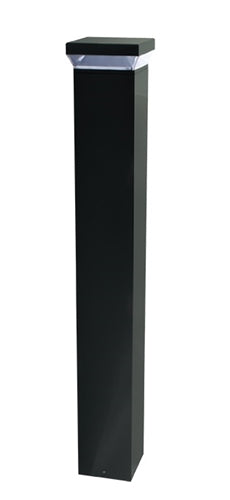 RAB BLED18/EC LED Square Bollard 22W, 5100K Color Temperature (Cool), 70 CRI, 120-277V, with Battery Backup with Cold Start, Bronze Finish