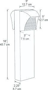 RAB BLED2X5-18Y 5W LED Square Bollard, Two BLEDs, 3000K Color Temperature (Warm), 87 CRI, 18" Mounting Height, Bronze Finish