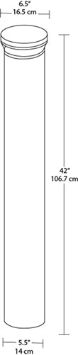 RAB BLEDR12Y LED Round Bollard 12W 3000K Color Temperature, 82 CRI, 90 Degree Lighting Pattern, Bronze Finish