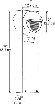 RAB BLEDR2X5-18YW 5W LED Round Bollard, Two BLEDs, 3000K Color Temperature (Warm), 87 CRI, 18" Mounting Height, White Finish