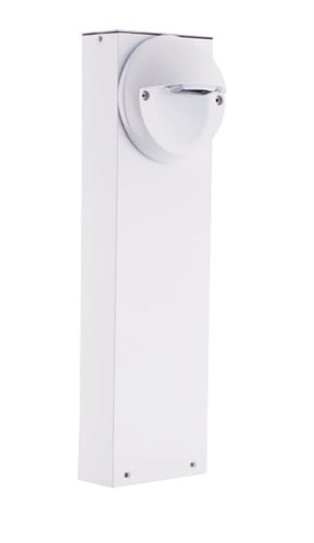 RAB BLEDR5-18W 5W LED Round Bollard, 5000K Color Temperature (Cool), 68 CRI, 18" Mounting Height, White Finish 