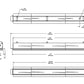 RAB BOA10-50D10 50W LED 10 ft Recessed Linear Slot Rough-In, No Photocell, 120-277V, 40 Degree Refletor, Dimmable, Aluminum Finish