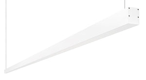 RAB BOA10P-50D10-40Y-W 50W LED 10 ft Suspended Pendant Linear Slot Light, No Photocell, 3000K (Warm), 3667 Lumens, 83 CRI, 120-277V, 40 Degree Reflector, Dimmable, Not DLC Listed, White Finish