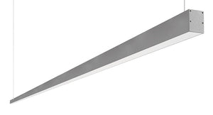 RAB BOA12P-120D10-40N-S 120W LED 12 ft Suspended Pendant Linear Slot Light, No Photocell, 4000K (Neutral), 8607 Lumens, 84 CRI, 120-277V, 40 Degree Reflector, Dimmable, Not DLC Listed, Silver Finish