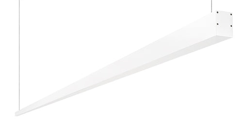 RAB BOA12P-120D10-40N-W 120W LED 12 ft Suspended Pendant Linear Slot Light, No Photocell, 4000K (Neutral), 8607 Lumens, 84 CRI, 120-277V, 40 Degree Reflector, Dimmable, Not DLC Listed, White Finish