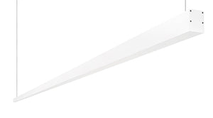 RAB BOA12P-60D10-40YN-W 60W LED 12 ft Suspended Pendant Linear Slot Light, No Photocell, 3500K, 4414 Lumens, 82 CRI, 120-277V, 40 Degree Reflector, Dimmable, Not DLC Listed, White Finish