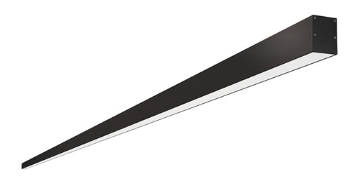 RAB BOA12S-60D10-40N-B 60W LED 12 ft Surface Mount Linear Slot Light, No Photocell, 4000K (Neutral), 4677 Lumens, 84 CRI, 120-277V, 40 Degree Reflector, Dimmable, Not DLC Listed, Black Finish