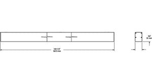 RAB BOA12S-60D10-40Y-W 60W LED 12 ft Surface Mount Linear Slot Light, No Photocell, 3000K (Warm), 4497 Lumens, 83 CRI, 120-277V, 40 Degree Reflector, Dimmable, Not DLC Listed, White Finish