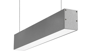 RAB BOA2P-20D10-40N-S 20W LED 2 ft Suspended Pendant Linear Slot Light, 4000K (Neutral), No Photocell, 1437 Lumens, 83 CRI, 120-277V, 40 Degree Reflector, Dimmable, Not DLC Listed, Silver Finish