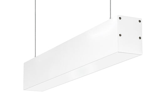RAB BOA2P-20D10-40YN-W 20W LED 2 ft Suspended Pendant Linear Slot Light, 3500K, No Photocell, 1395 Lumens, 84 CRI, 120-277V, 40 Degree Reflector, Dimmable, Not DLC Listed, White Finish