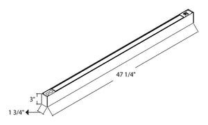 RAB BOA4PS Field Adjustable Light Output (20W default) LED 4 ft Suspended Pendant Linear Light, Color Temperature Selectable, 90 CRI, 120-277V, Dimmable, Silver Finish