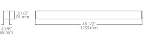 RAB BOA4S-40D10-40N-S 40W LED 4 ft Surface Mount Linear Slot Light, No Photocell, 4000K (Neutral), 2869 Lumens, 84 CRI, 120-277V, 40 Degree Reflector, Dimmable, Not DLC Listed, Silver Finish