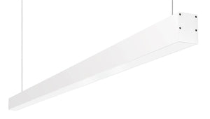 RAB BOA6P-30D10-40Y-W 30W LED 6 ft Suspended Pendant Linear Slot Light, No Photocell, 3000K (Warm), 2168 Lumens, 86 CRI, 120-277V, 40 Degree Reflector, Dimmable, Not DLC Listed, White Finish
